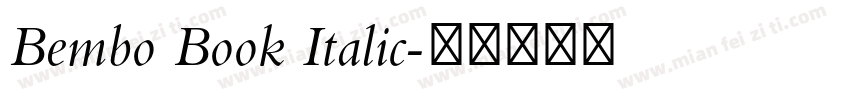 Bembo Book Italic字体转换